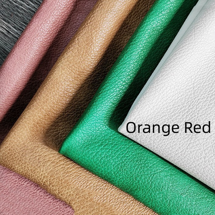 KTX-666195 Double-Color Litchi Grain Leather Fabric with Thick Elastic Base - Various Colors Available