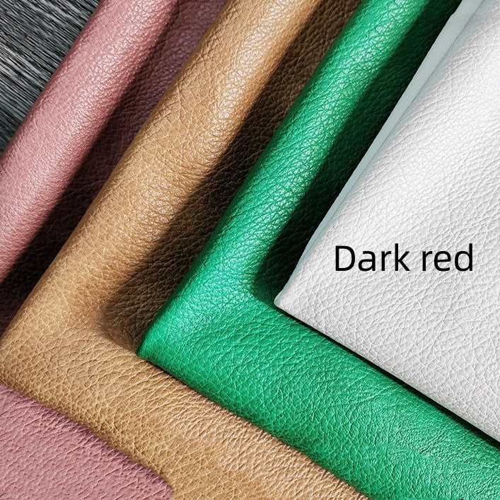 KTX-666195 Double-Color Litchi Grain Leather Fabric with Thick Elastic Base - Various Colors Available