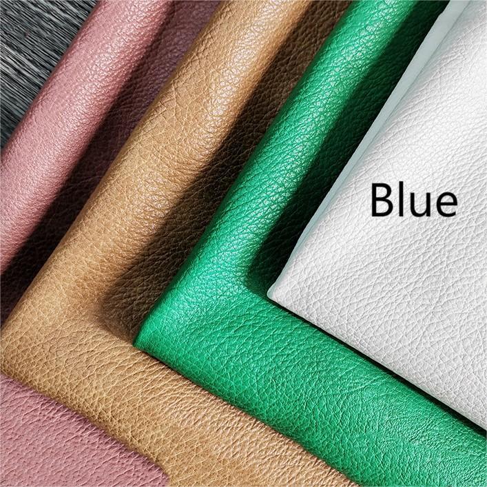 KTX-666195 Double-Color Litchi Grain Leather Fabric with Thick Elastic Base - Various Colors Available