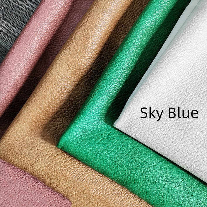 KTX-666195 Double-Color Litchi Grain Leather Fabric with Thick Elastic Base - Various Colors Available