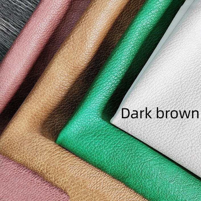 KTX-666195 Double-Color Litchi Grain Leather Fabric with Thick Elastic Base - Various Colors Available