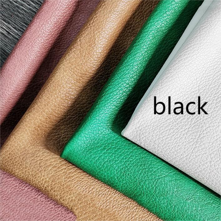 KTX-666195 Double-Color Litchi Grain Leather Fabric with Thick Elastic Base - Various Colors Available