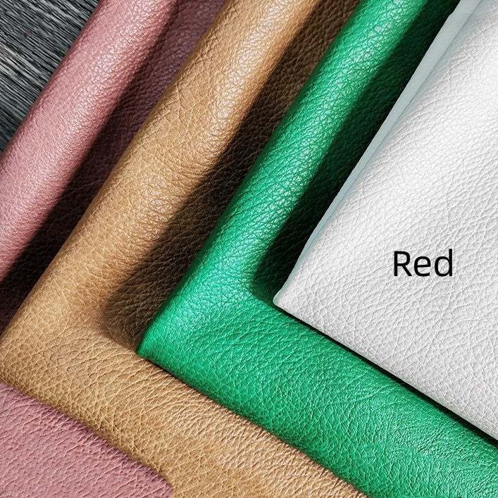 KTX-666195 Double-Color Litchi Grain Leather Fabric with Thick Elastic Base - Various Colors Available