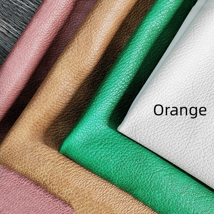 KTX-666195 Double-Color Litchi Grain Leather Fabric with Thick Elastic Base - Various Colors Available