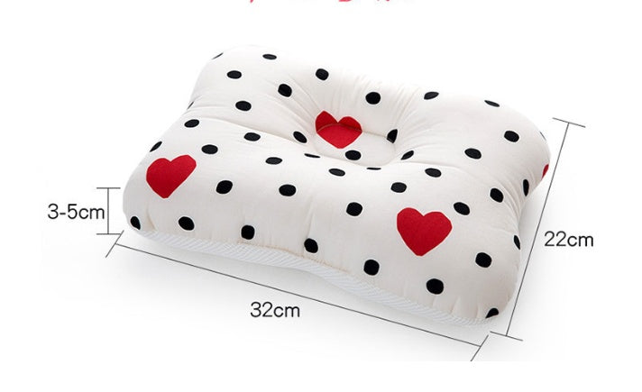 KTX-666195 Newborn Anti-Deviation Head-Shaped Pillow with Cotton Front and Breathable Mesh Back