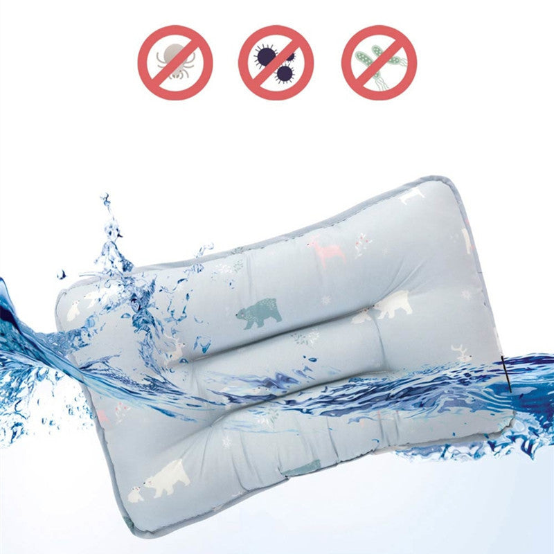 KTX-666195 Newborn Anti-Deviation Head-Shaped Pillow with Cotton Front and Breathable Mesh Back