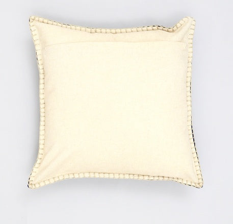 KTX-666323 Stonewashed Cotton Velvet Decorative Throw Pillow - 19x19 Inch, Hand-Stitched Edges, Soft Natural Backing