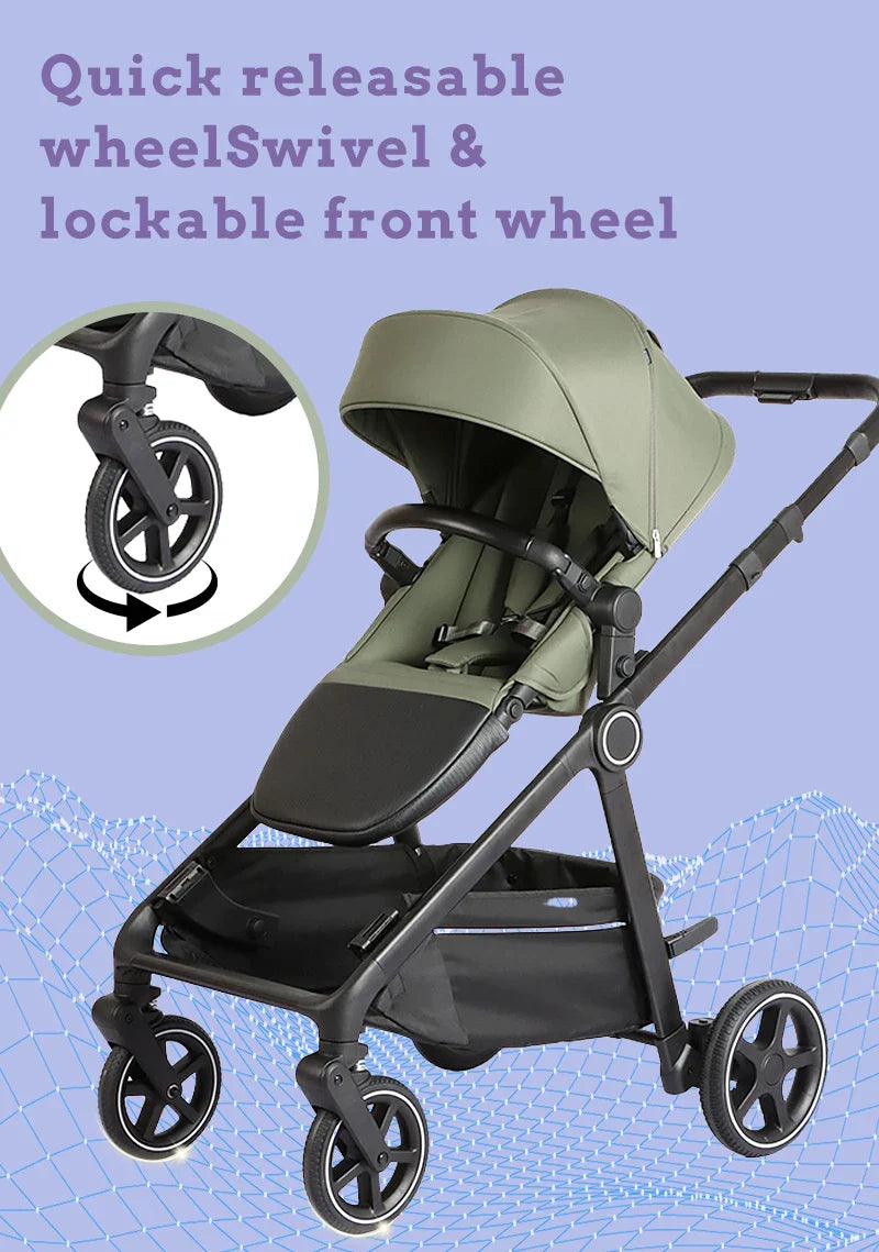 KTX-666707 Lightweight Twin Baby Stroller 3 in 1 for Newborns to 3 Years - Versatile Jogger and Double Seat Design