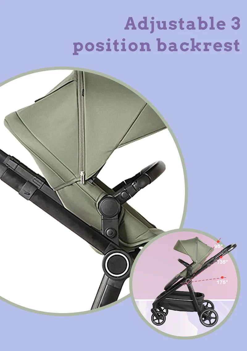 KTX-666707 Lightweight Twin Baby Stroller 3 in 1 for Newborns to 3 Years - Versatile Jogger and Double Seat Design