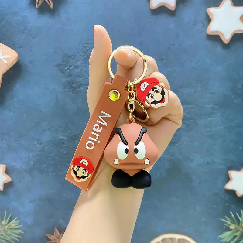 KTX-667347 3D Cartoon Mushroom Character Keychain - Kawaii PVC Hanging Accessory