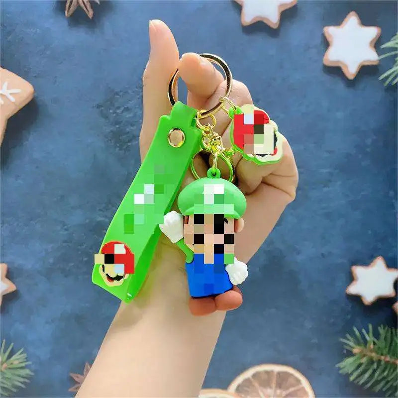KTX-667347 3D Cartoon Mushroom Character Keychain - Kawaii PVC Hanging Accessory