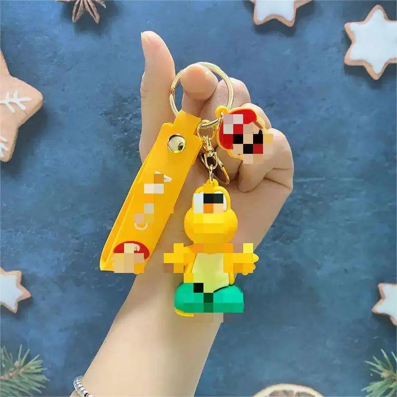 KTX-667347 3D Cartoon Mushroom Character Keychain - Kawaii PVC Hanging Accessory