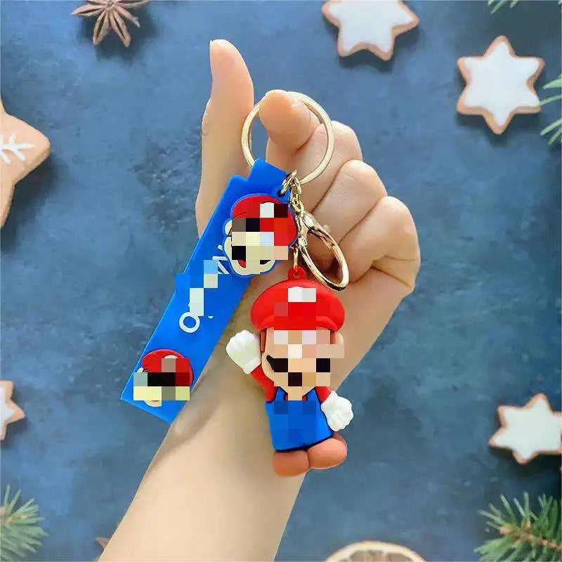 KTX-667347 3D Cartoon Mushroom Character Keychain - Kawaii PVC Hanging Accessory