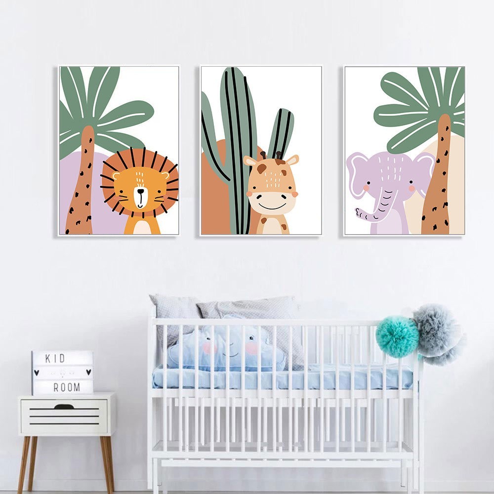 KTX-667347 Modern Canvas Decorative Painting for Living Room – Frameless Design with White Edge