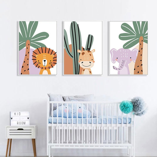 KTX-667347 Modern Canvas Decorative Painting for Living Room – Frameless Design with White Edge