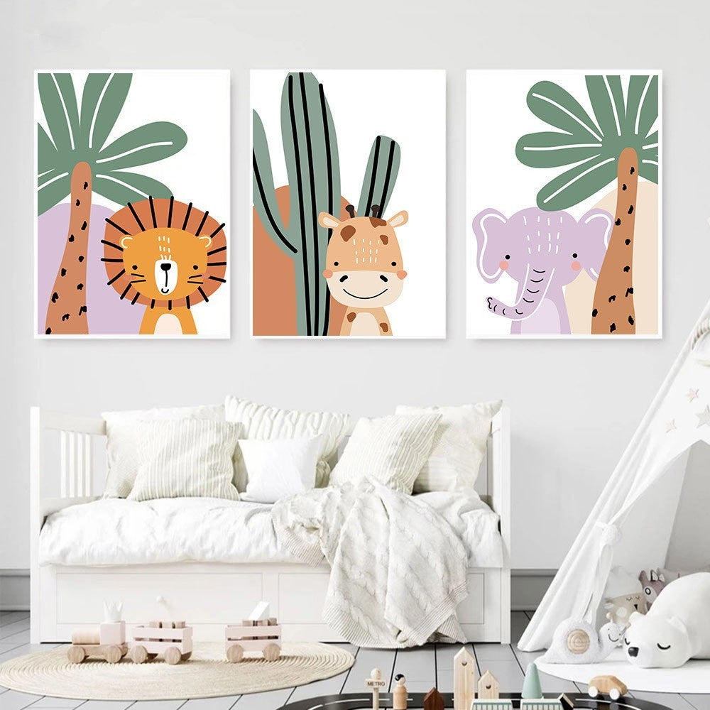 KTX-667347 Modern Canvas Decorative Painting for Living Room – Frameless Design with White Edge