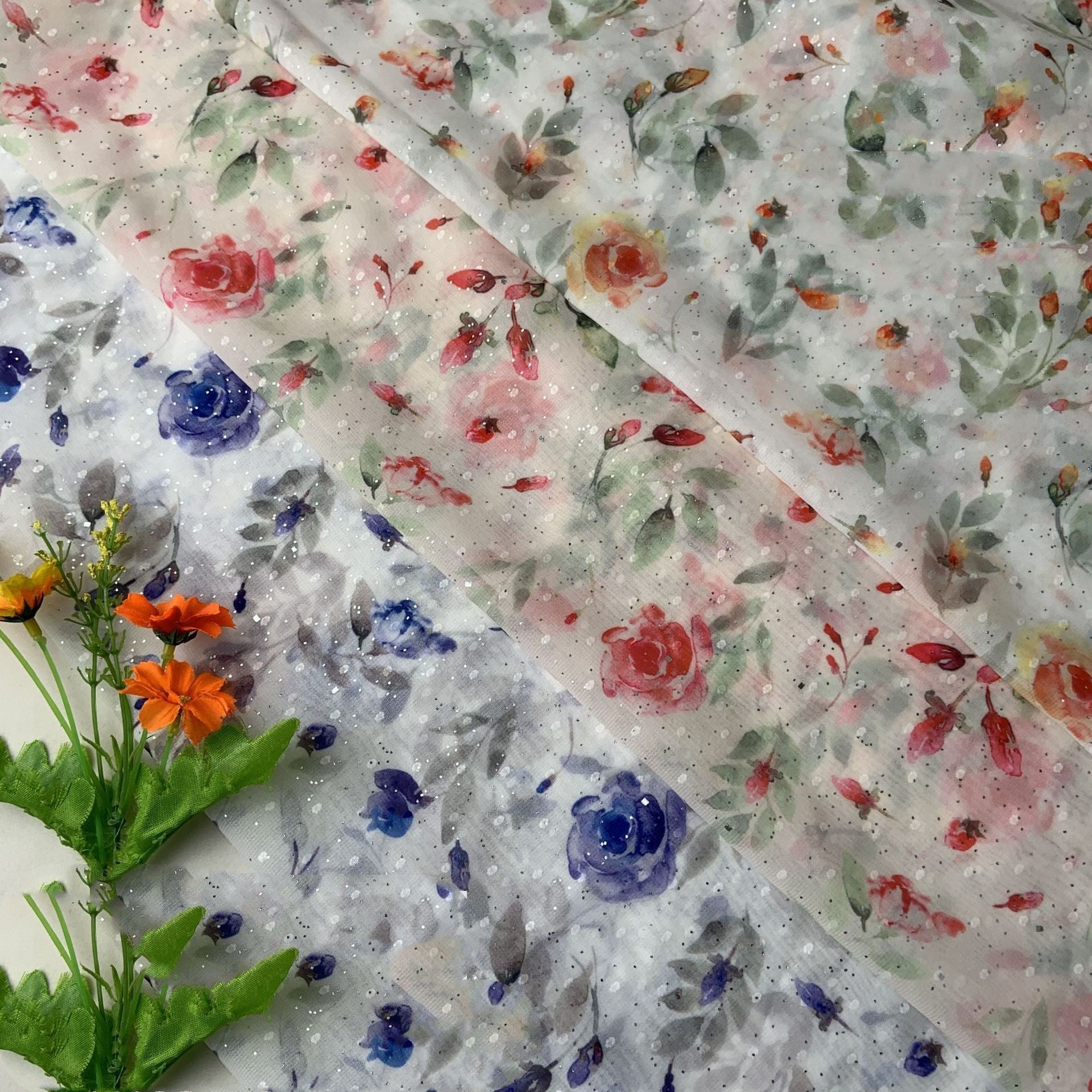 KTX-668499 Chiffon Gold Printed Hanfu Fabric for Spring and Summer - 100% Polyester, 148cm Wide