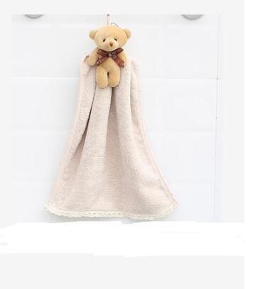 KTX-669395 Coral Velvet Microfiber Dish Towel - Absorbent Bathroom Hanging Towel in Beige, Khaki, Glutinous Rice, Dark Coffee