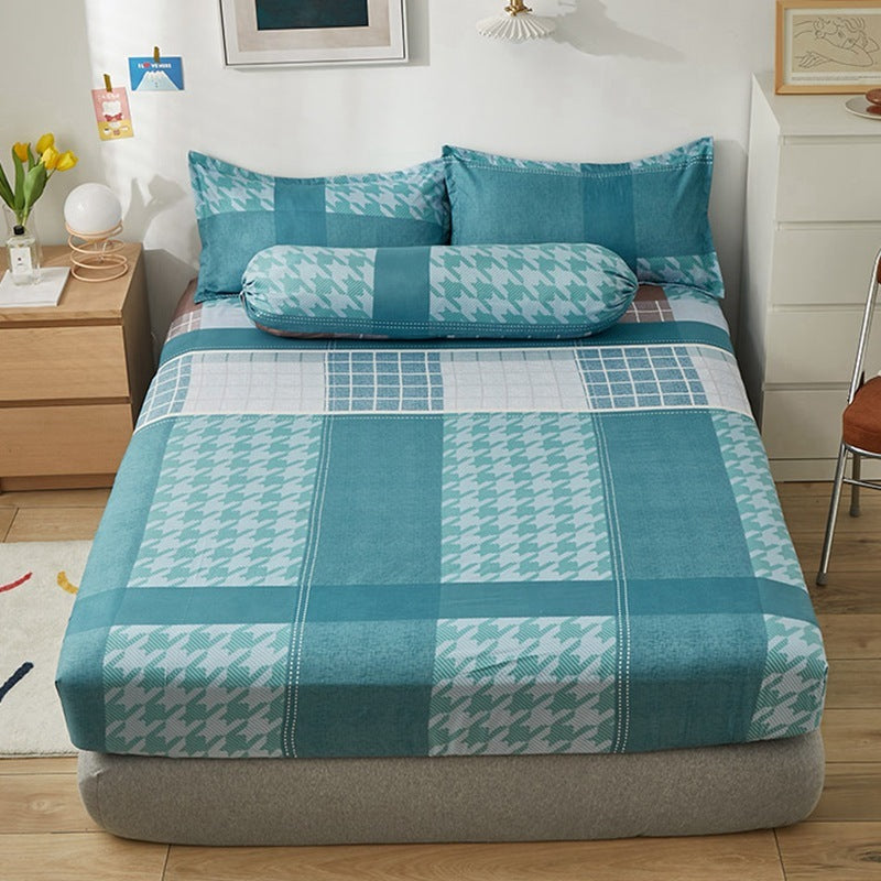 KTX-669651 Aloe Vera Cotton Cartoon Pattern Single Fitted Dust Cover with Pillowcases, Various Sizes Available