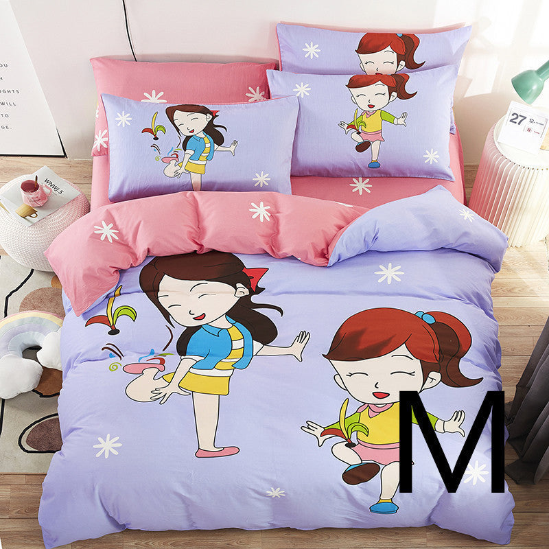 KTX-669651 Cute Cartoon Children’s Bedding Set - Cotton Quilt Cover, Bed Sheet & Pillowcases in Multiple Sizes