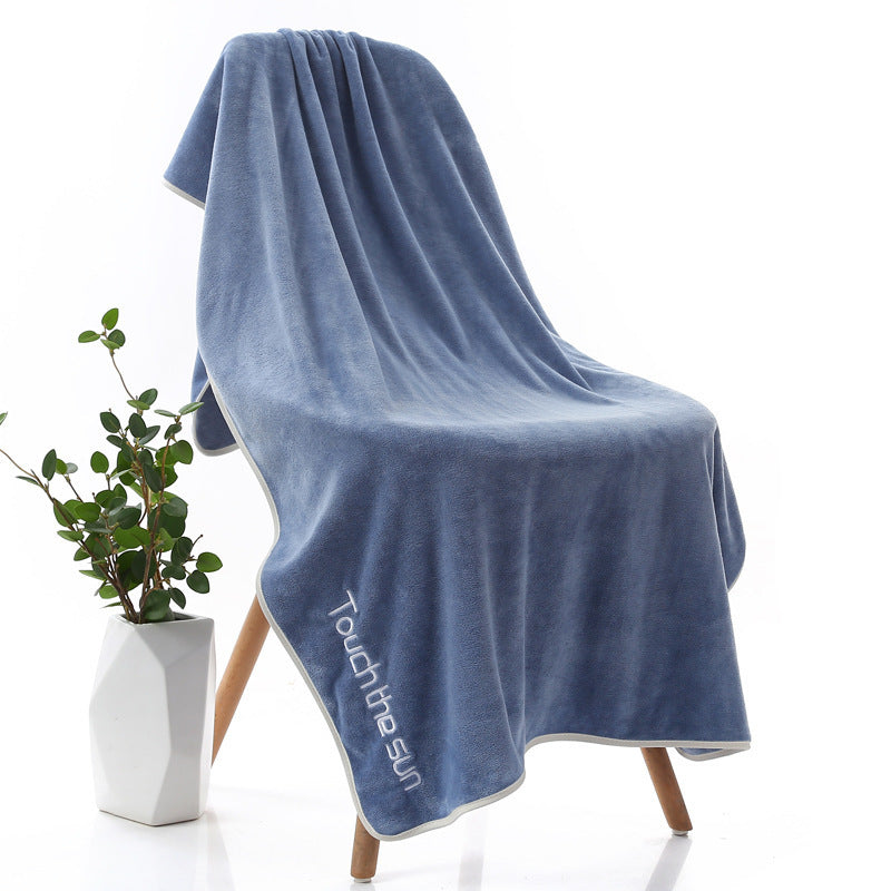 KTX-670547 Thickened Microfiber Daisy Bath Towel - Soft, Absorbent, 70x140cm for All Ages