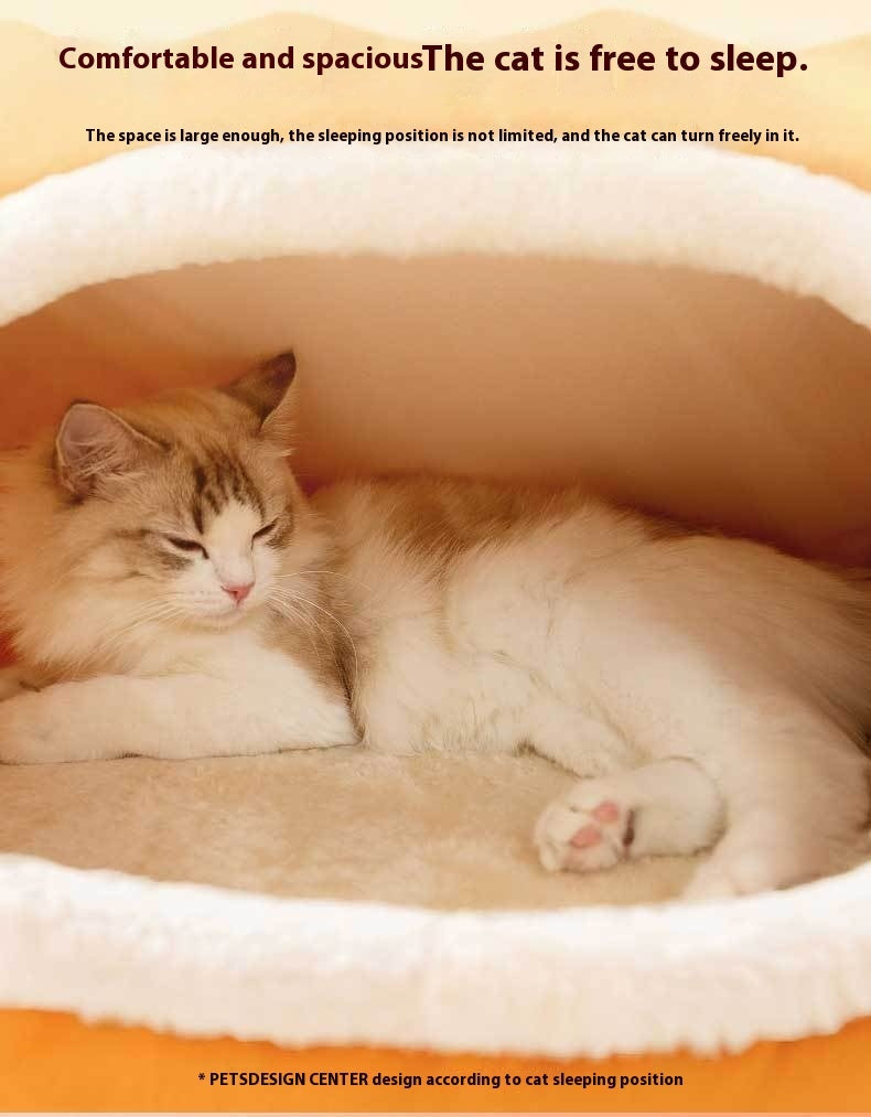 KTX-671251 Cozy Triangle Elk Nest for Cats and Dogs - Warm Winter Sleeping Bed