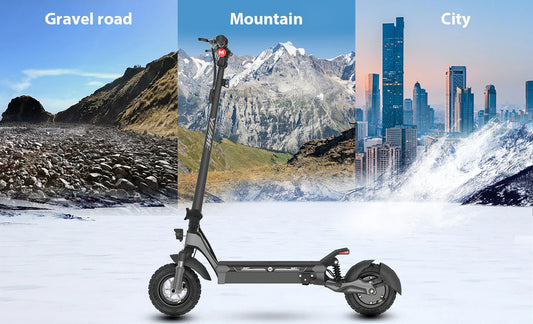 KTX-671315 250W Electric Scooter with 10 Inch Tubeless Tires, Foldable, 37 Miles Range, Hydraulic Braking System, Waterproof and Full Suspension