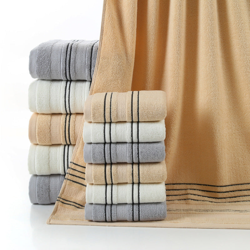KTX-671699 Pure Cotton Bath Towels Set - Soft and Skin-Friendly, Multi-Color Options Available