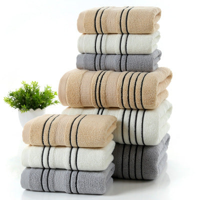 KTX-671699 Pure Cotton Bath Towels Set - Soft and Skin-Friendly, Multi-Color Options Available