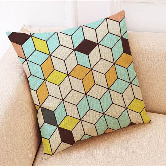 KTX-672019 Marble Pattern Cotton and Linen Pillowcase, Super Soft Velvet Cushion Cover, 45x45cm