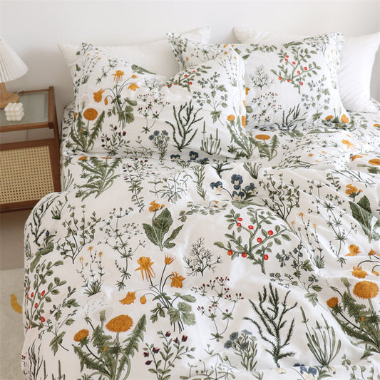 KTX-672595 Dandelion Floral Pure Cotton Bed Sheets Set in Multiple Sizes