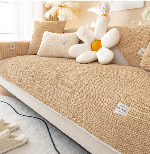 KTX-673171 Universal Corduroy Seat Cushion for All Seasons - Solid Color Sofa Cushion