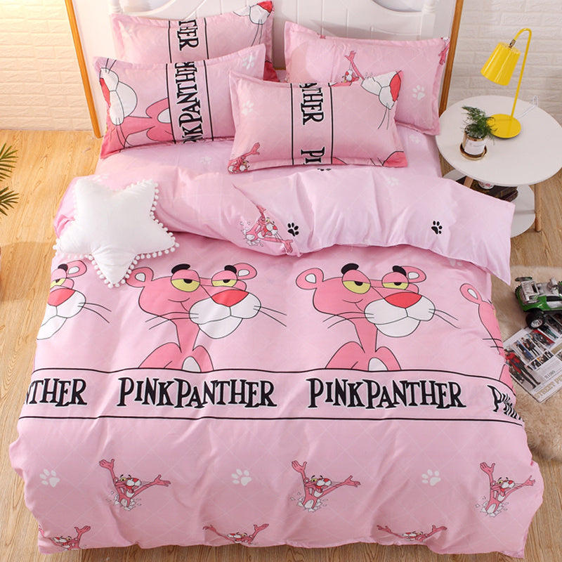 KTX-676883 Cotton Three-Piece Cartoon Heart Bedding Set for Students