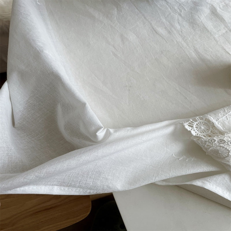 KTX-677139 French Pure Cotton Lace Tablecloth - Anemone Design, Rectangle Shapes Available