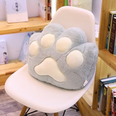 KTX-677715 Cute Cat Paw Plush Cushion - Soft PP Cotton Pillow for Living Room or Chair, Available in Multiple Colors and Sizes