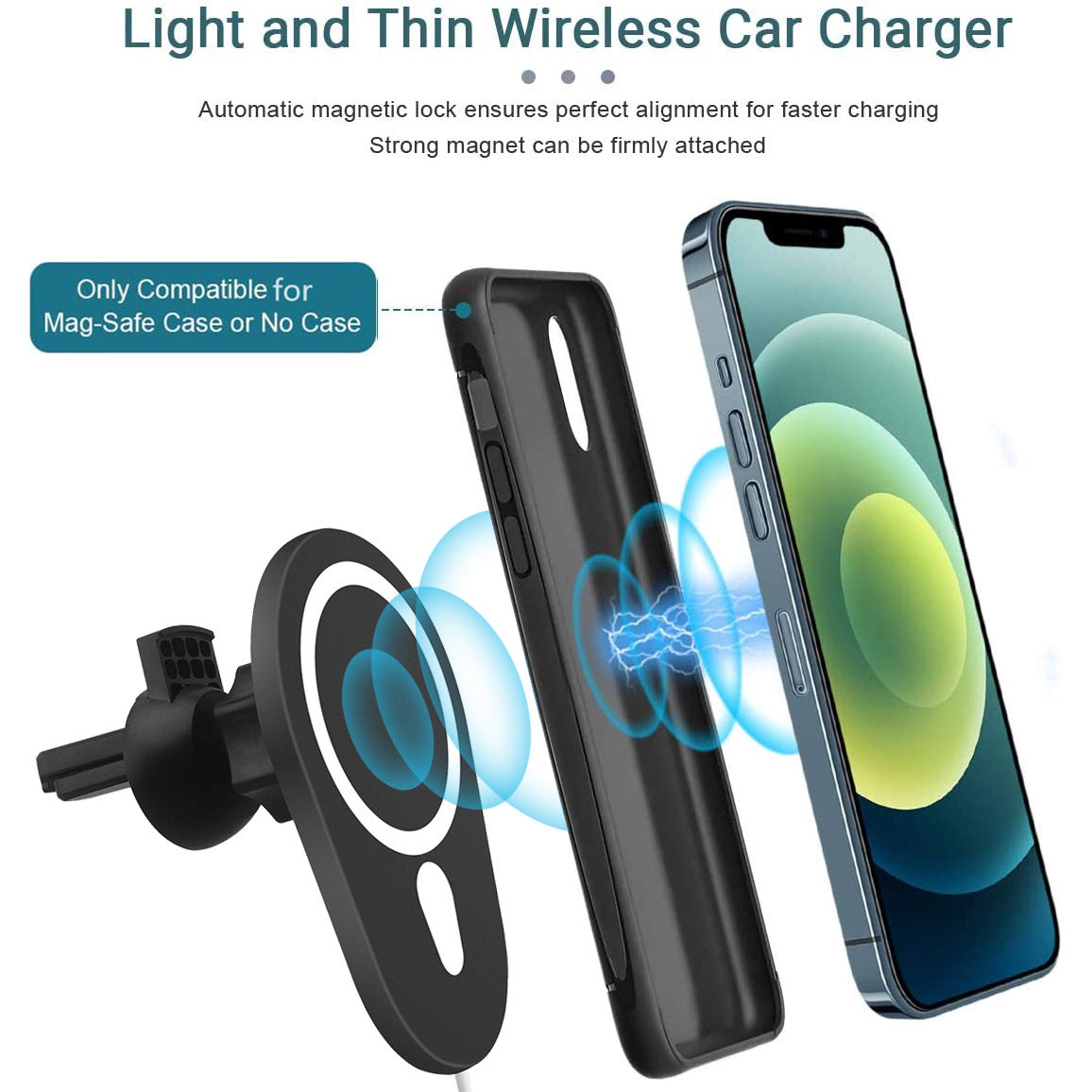 KTX-677779 Magnetic Suction Wireless Charger for Mobile Phones and Cars - 15W Fast Charging