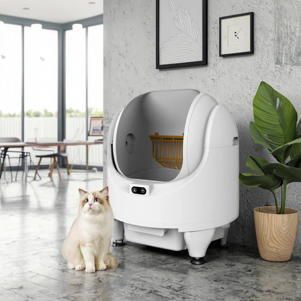 KTX-678163 Automatic Self-Cleaning Cat Litter Box with APP Control - Extra Large, Durable Plastic, Odor-Free Design