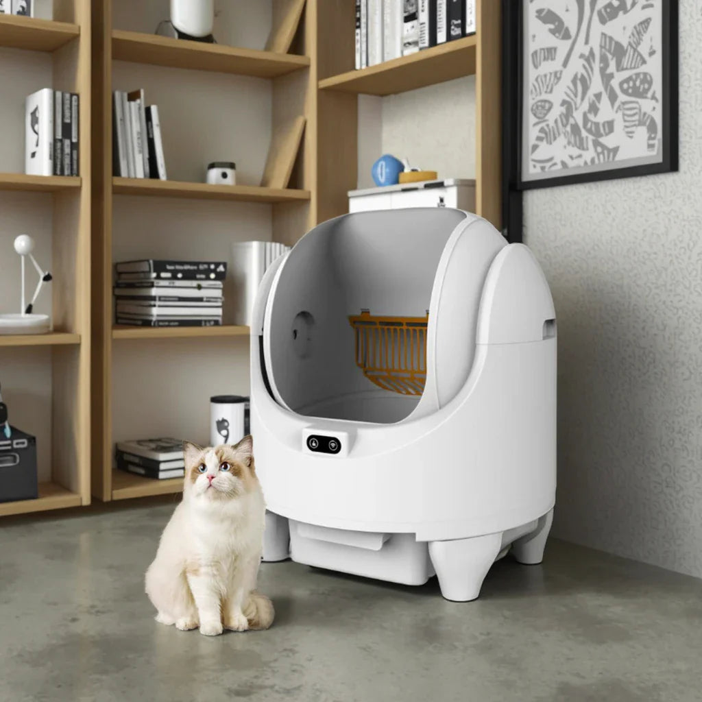 KTX-678163 Automatic Self-Cleaning Cat Litter Box with APP Control - Extra Large, Durable Plastic, Odor-Free Design