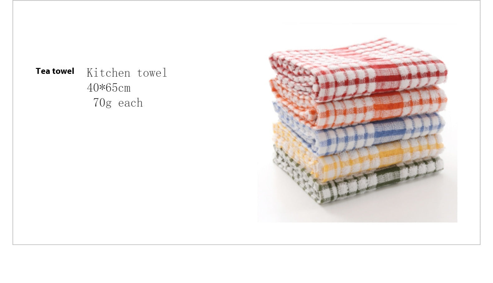 KTX-678291 Cotton Plaid Kitchen Dish Towel - Various Patterns and Sizes in Pink, Blue, Green, Orange, Red