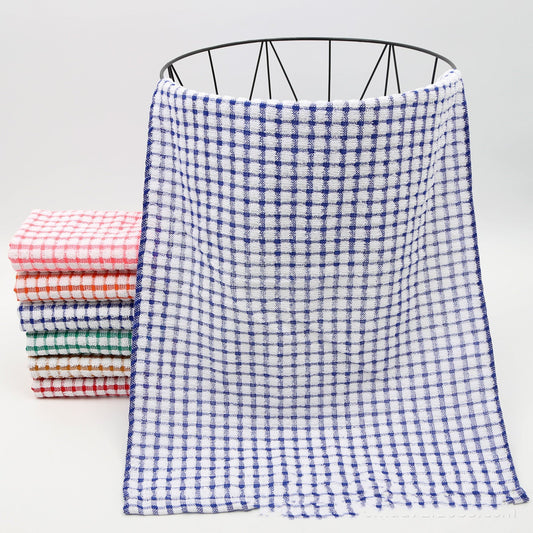 KTX-678291 Cotton Plaid Kitchen Dish Towel - Various Patterns and Sizes in Pink, Blue, Green, Orange, Red
