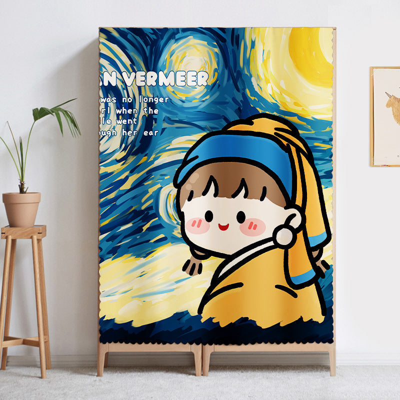 KTX-678419 Cartoon-Themed Velcro Cabinet Curtain for Children's Rooms – Multiple Sizes Available