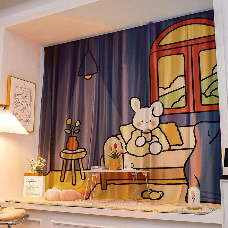KTX-678419 Cartoon-Themed Velcro Cabinet Curtain for Children's Rooms – Multiple Sizes Available