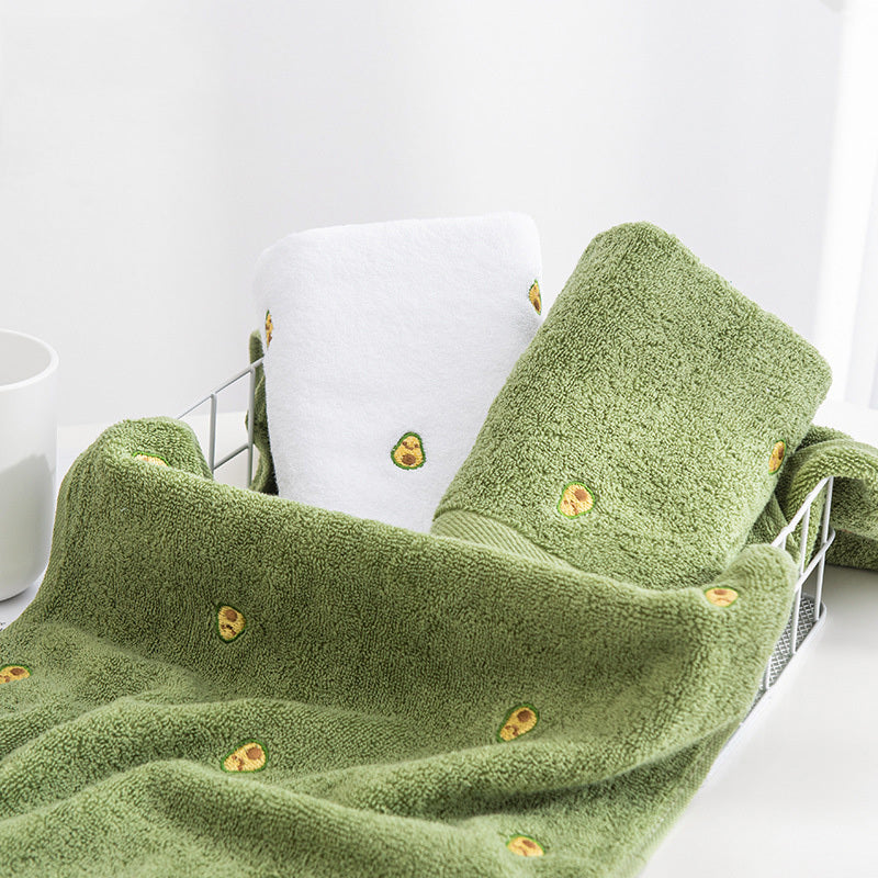 KTX-678547 Avocado Color Cotton Bath Towel, Soft & Absorbent, 70x140cm