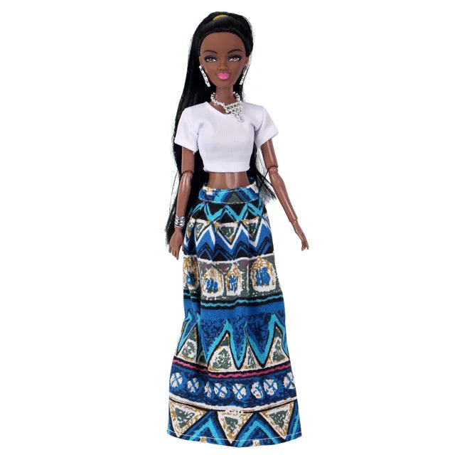 KTX-678547 Elegant Black Fashion Doll with Afro Hair - Educational Toy for All Ages