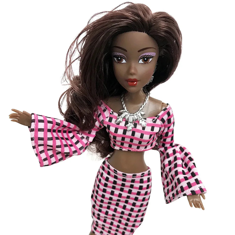 KTX-678547 Elegant Black Fashion Doll with Afro Hair - Educational Toy for All Ages