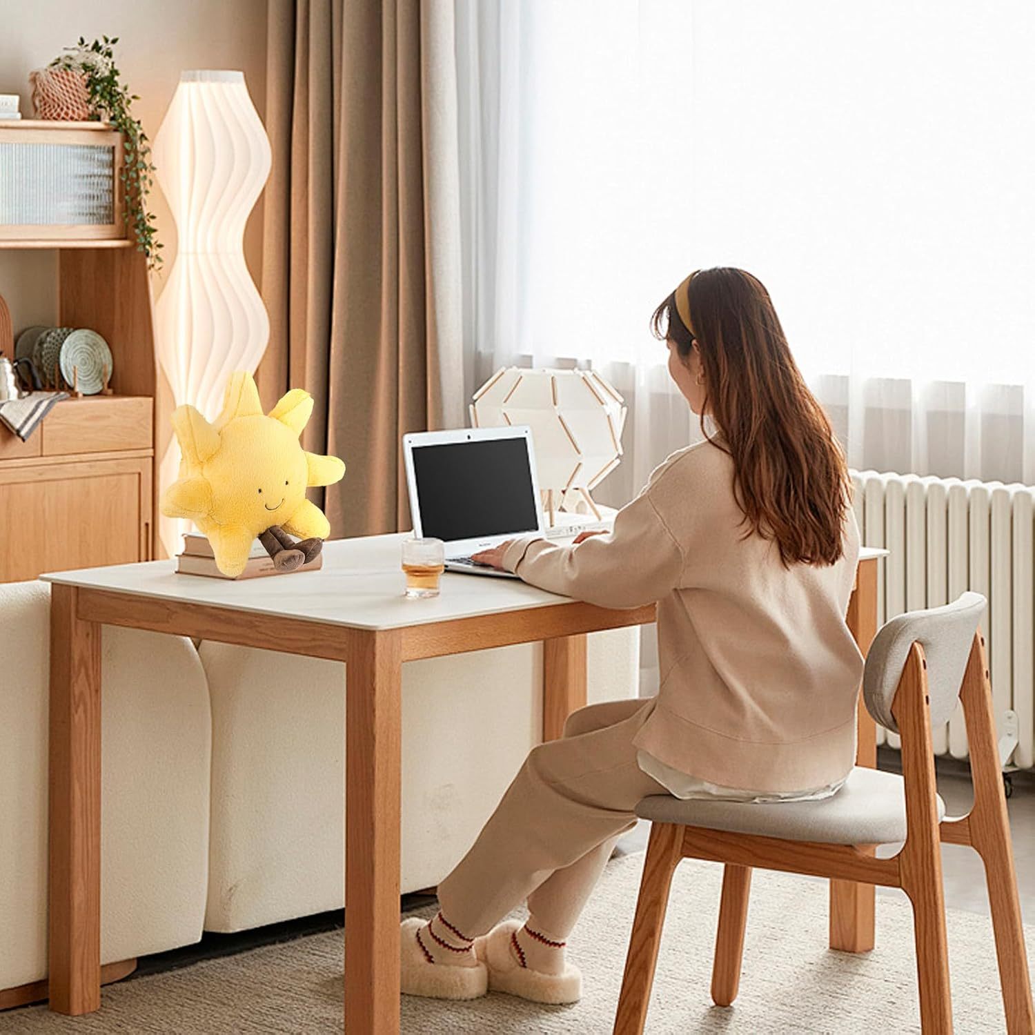 KTX-678547 Sunshine and Moon Plush Toy Set - Soft Stuffed Animal Pillows for Kids, Perfect Birthday Gift, Warm and Cozy Hugging Companions