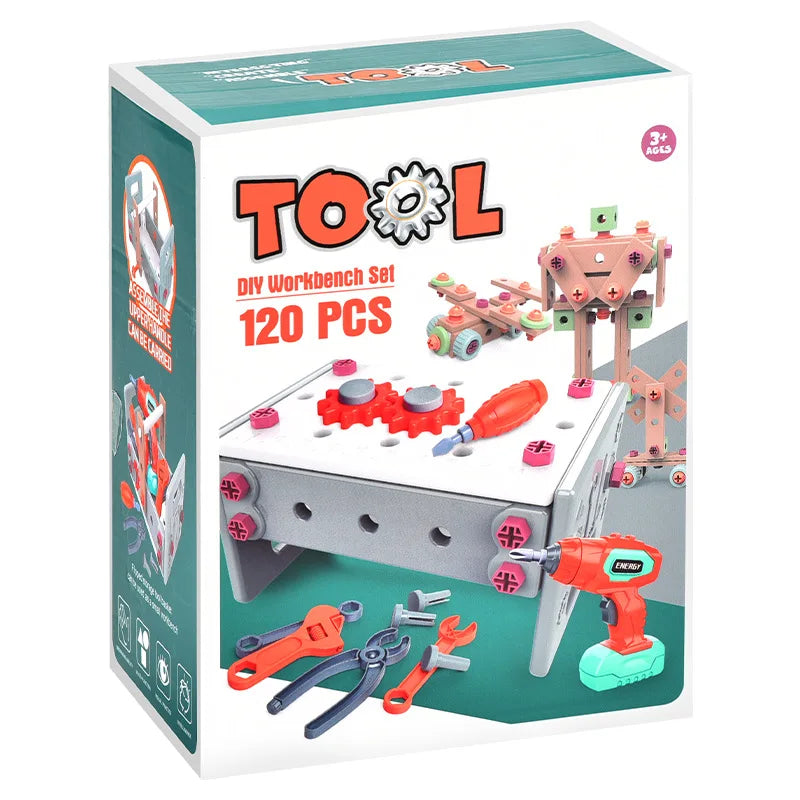 KTX-679699 Kids DIY Electric Drill Tool Box Set for Pretend Play and Creative Building Activities