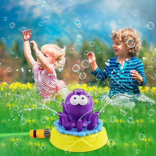 KTX-680851 Cartoon Octopus Water Spray Toy - 360-Degree Rotating Sprinkler for Outdoor Play