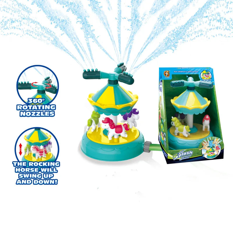KTX-680851 Cartoon Octopus Water Spray Toy - 360-Degree Rotating Sprinkler for Outdoor Play