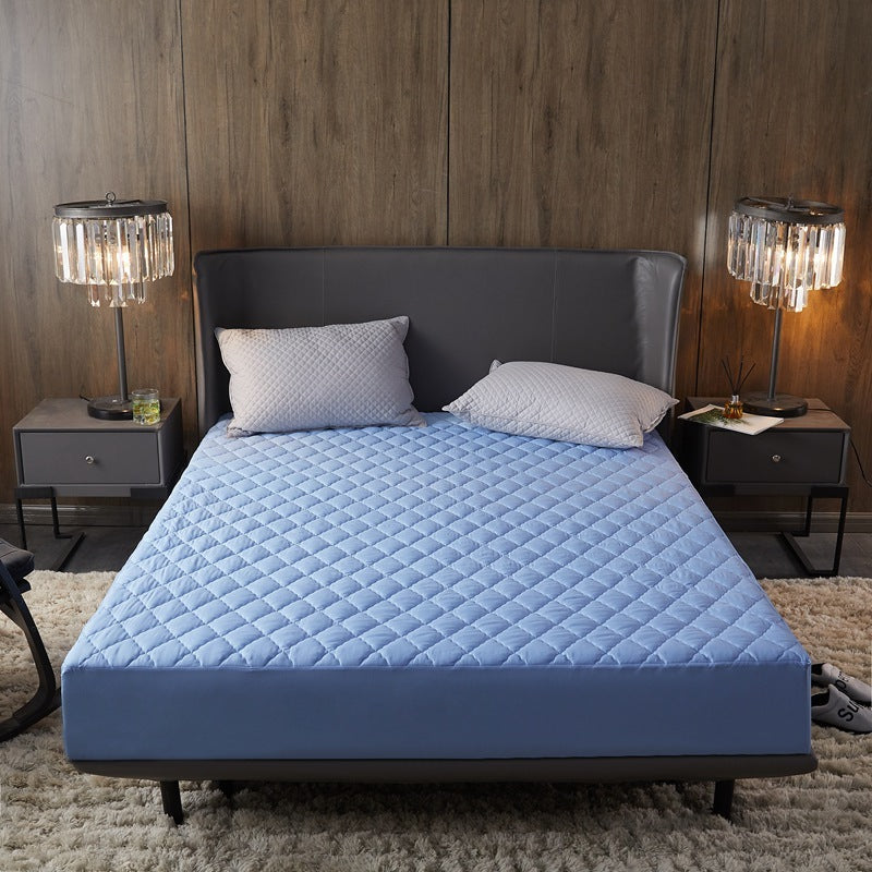 KTX-681171 Waterproof Solid Color Quilted Fitted Sheet for Medium and High Mattresses